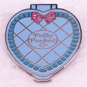 Polly Pocket Blue Heart Compact Enamel Pin